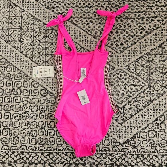 Lemlem Lena Nageur One Piece Swimsuit Size XS in Bright Pink - Picture 2 of 7